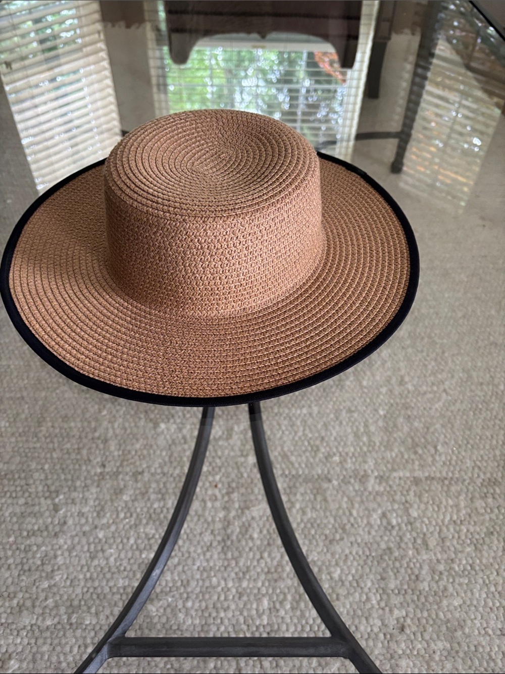 Magid Hats Tan Straw Hat with Black Trim